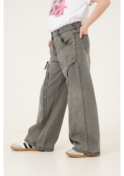 Kız Çocuk Ön Kuşgözlü Kot Pantolon 2182 fiyatları