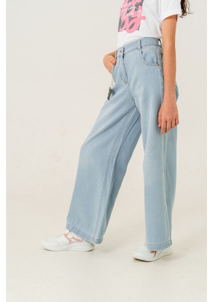 Kız Çocuk Bol Basic Kot Pantolon 2183 modelleri