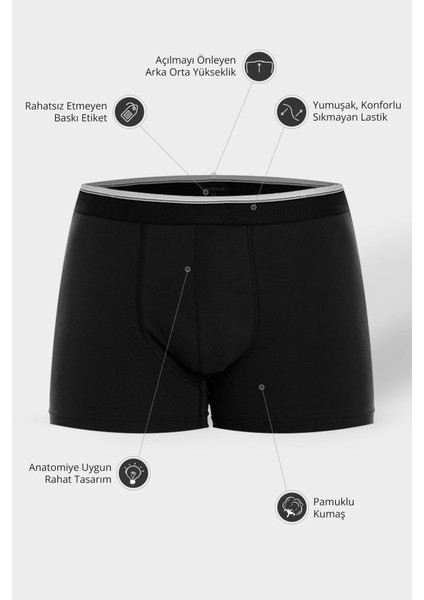 Pamuklu Likralı Erkek Boxer 1001