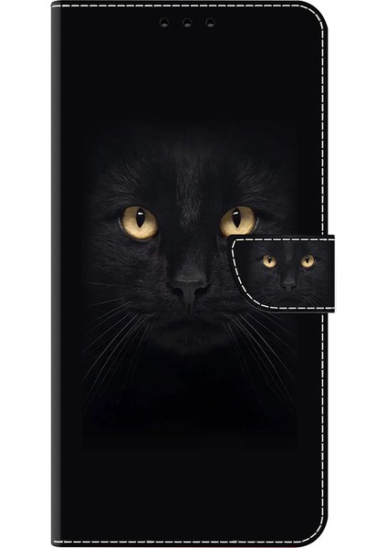 Samsung Galaxy S24 Fe Kılıf Manyetik Toka 3D Desenli Deri Cüzdan Telefon Kapağı-Siyah Kedi (Yurt Dışından) indirimleri