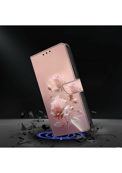 Samsung Galaxy A55 5g Kılıf Desen Baskı Anti-Drop Deri Flip Cüzdan Telefon Kapağı-Seramik Gül (Yurt Dışından) indirimleri