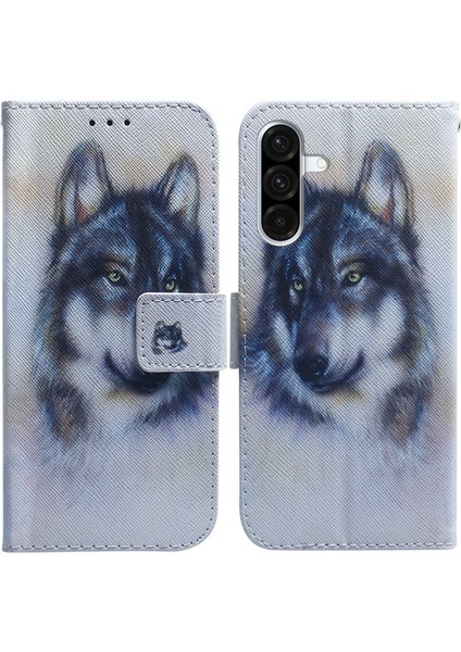 Samsung Galaxy A26 5g Cüzdan Kılıf Desenli Baskı Deri Telefon Kılıfı-Kurt (Yurt Dışından)