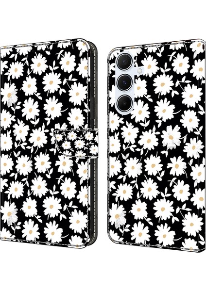 Samsung Galaxy A16 5g/4g Kılıf Manyetik Toka 3D Desenli Deri Cüzdan Telefon Kapağı-Çiçekli (Yurt Dışından)