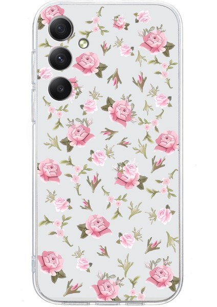 Samsung Galaxy A36 5g Kılıf Yumuşak Tpu Telefon Arka Kapak Desen Baskı-Pembe Çiçek (Yurt Dışından)