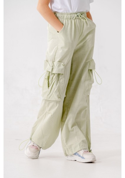 Kız Çocuk Beli Lastikli Kargo Pantolon 2572 modelleri