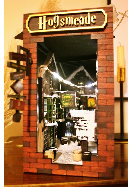 Harry Potter Hogsmeade Book Nook, Büyücüler Sokağı, Kitap Köşesi, El Yapımı Kitap Tutucu