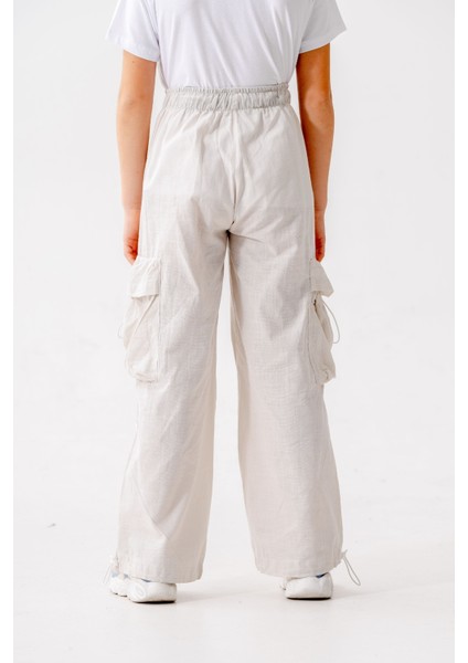 Kız Çocuk Beli Lastikli Kargo Pantolon 2572 modelleri