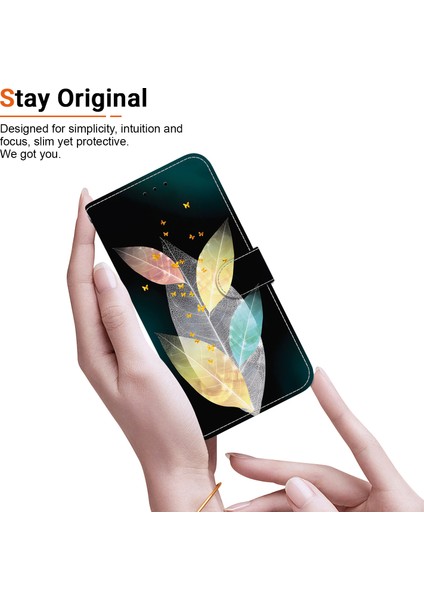 Samsung Galaxy A25 5g (Global) (161.0 x 76.5 x 8.3mm) Kılıf Desen Baskılı Deri Cüzdan Telefon Kılıfı Kordon Renkli Yapraklarla (Yurt Dışından) indirimleri