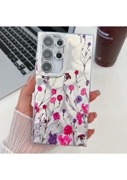 Samsung Galaxy S24 Ultra Kılıf Elektroliz Imd Tpu + Pc Telefon Arka Kapak Cam Lens Filmi-Fl7 Için (Yurt Dışından)