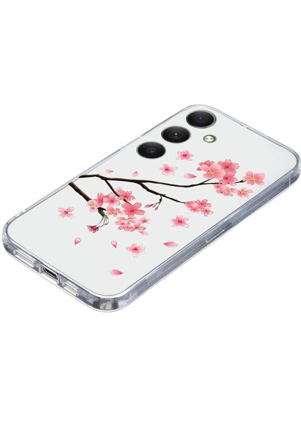 Samsung Galaxy S24 Kılıf Desenli Baskı Darbeye Dayanıklı Yumuşak Tpu Telefon Kapağı-Erik Çiçeği (Yurt Dışından) fırsatları