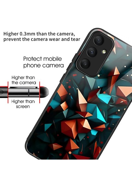 Samsung Galaxy S25+ Kılıf Temperli Cam Tpu Damla Korumalı Desen Baskı Telefon Kapağı-Renkli Elmas Desenli (Yurt Dışından) fiyatları