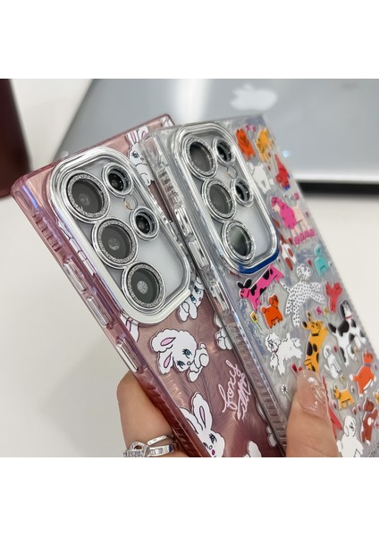 Samsung Galaxy S24 Ultra Kılıf Imd Karikatür Pc+Tpu Cam Lens Filmli Arka Kapak, Boncuklu Askı-Mk6 (Yurt Dışından) fiyatları