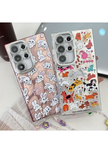 Samsung Galaxy S24 Ultra Kılıf Imd Karikatür Pc+Tpu Cam Lens Filmli Arka Kapak, Boncuklu Askı-Mk6 (Yurt Dışından) indirimleri