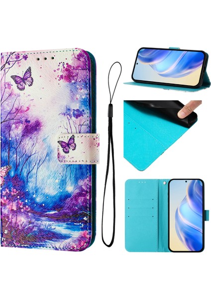 Samsung Galaxy A16 4g/galaxy A16 5g Kılıf Desen Baskı Cüzdan Telefon Kılıfı Askılı-Dream Valley (Yurt Dışından) modelleri