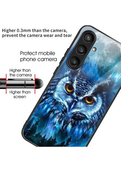 Samsung Galaxy S25+ Kılıf Desen Baskılı Temperli Cam Arka Kapak-Baykuş Ay (Yurt Dışından) fiyatları