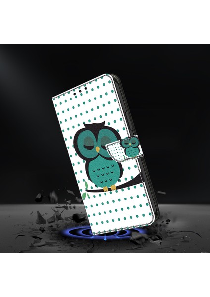 Samsung Galaxy S25 Kılıf Manyetik Toka 3D Desenli Deri Cüzdan Telefon Kapağı-Uyuyan Baykuş (Yurt Dışından) fiyatları
