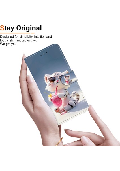 Samsung Galaxy A35 5g Kılıf Desen Baskı Anti-Drop Deri Flip Cüzdan Telefon Kılıfı Kordon-Karikatür Kaplan Için (Yurt Dışından) indirimleri