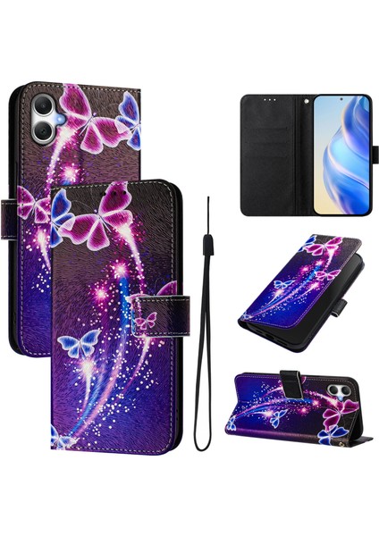 Samsung Galaxy A06 Kılıf Desen Baskı Cüzdan Telefon Kılıfı Askılı- (Yurt Dışından)