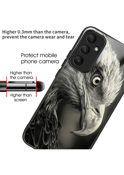 Samsung Galaxy S25+ Kılıf Desenli Baskı Temperli Cam Tpu Damla Korumalı Telefon Kapağı-Gri Kartal (Yurt Dışından) fiyatları