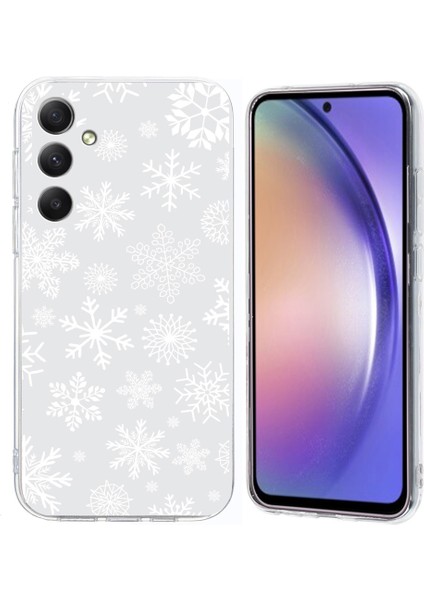 Samsung Galaxy A55 5g Kılıf Noel Desen Baskı Yumuşak Tpu Telefon Koruyucu-Kar Tanesi (Yurt Dışından)