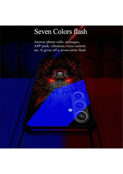 Samsung Galaxy A26 5g Kılıf Çağrı Flaş Serisi Desen Baskı Temperli Cam + Tpu Combo Telefon Kılıfı-Kırmızı Gözlü Kurt (Yurt Dışından)