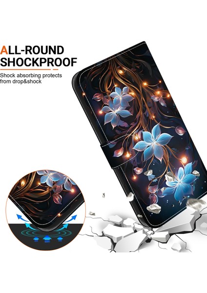 Samsung Galaxy S24 Fe Kılıf Desen Baskı Anti-Drop Deri Flip Cüzdan Telefon Kapak Kordon-Küçük Fener Çiçek Için (Yurt Dışından) fırsatları