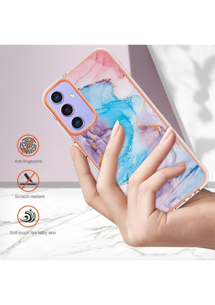 Samsung Galaxy A16 4g/galaxy A16 5g Kılıf Yb Imd Serisi-1 Stil-A Imd Mermer Çiçek Desenli Tpu Telefon Kapağı-Samanyolu Mermer Mavi (Yurt Dışından) fırsatları
