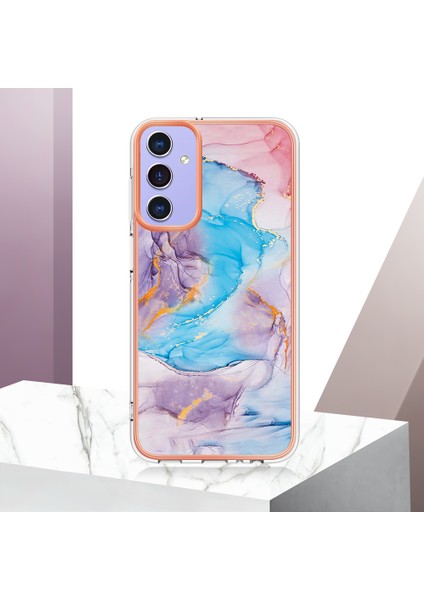 Samsung Galaxy A16 4g/galaxy A16 5g Kılıf Yb Imd Serisi-1 Stil-A Imd Mermer Çiçek Desenli Tpu Telefon Kapağı-Samanyolu Mermer Mavi (Yurt Dışından) indirimleri