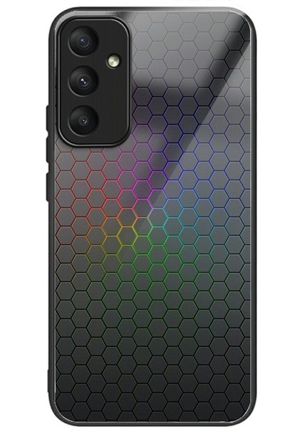 Samsung Galaxy A36 5g Kılıf Temperli Cam Tpu Damla Korumalı Telefon Kapak Desen Baskı-Renkli Petek (Yurt Dışından)