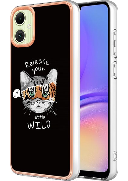 Samsung Galaxy A06 Kılıf Imd-D Desen Baskı 2.0mm Tpu Telefon Arka Kapak-Kedi/kaplan (Yurt Dışından)