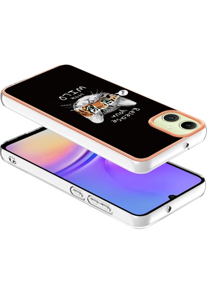 Samsung Galaxy A06 Kılıf Imd-D Desen Baskı 2.0mm Tpu Telefon Arka Kapak-Kedi/kaplan (Yurt Dışından) modelleri
