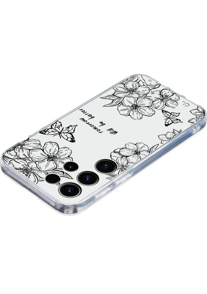 Samsung Galaxy S25 Ultra Kılıf Desen Baskı Darbeye Dayanıklı Yumuşak Tpu Telefon Kapağı- Çiçeği (Yurt Dışından) modelleri