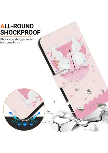 Samsung Galaxy A16 5g/4g Kılıf Desen Baskı Anti-Drop Deri Cüzdan Telefon Kılıfı Kordon-Karikatür Çift Ayı Için (Yurt Dışından) fırsatları