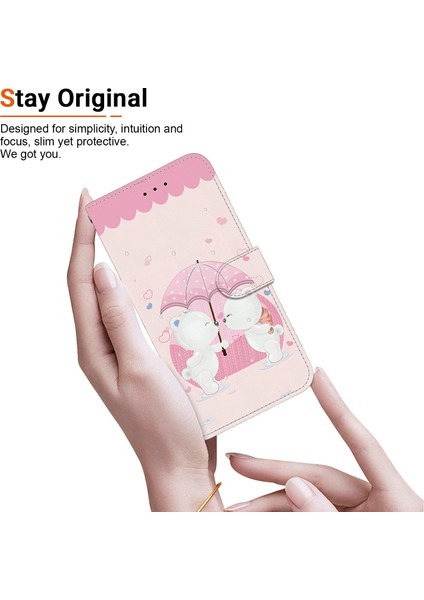 Samsung Galaxy A16 5g/4g Kılıf Desen Baskı Anti-Drop Deri Cüzdan Telefon Kılıfı Kordon-Karikatür Çift Ayı Için (Yurt Dışından) indirimleri