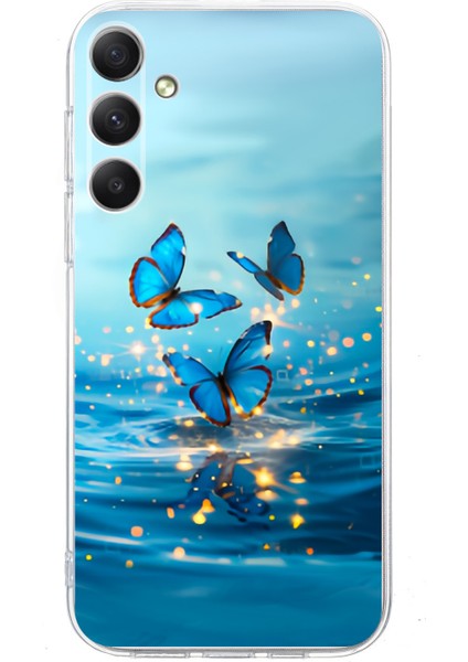 Samsung Galaxy A36 5g Kılıf Desen Baskı Darbeye Dayanıklı Yumuşak Tpu Telefon Kapağı-Mavi (Yurt Dışından)