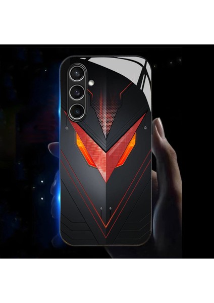 Samsung Galaxy A36 5g Kılıf Çağrı Flaş Serisi Desen Baskı Temperli Cam + Tpu Combo Telefon Kılıfı-Kırmızı Üçgen Zırh (Yurt Dışından)
