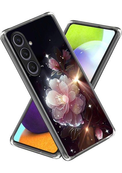 Samsung Galaxy S25+ Kılıf Desenli Baskılı Darbeye Dayanıklı Tpu Telefon Kılıfı-Pembe Çiçek (Yurt Dışından)