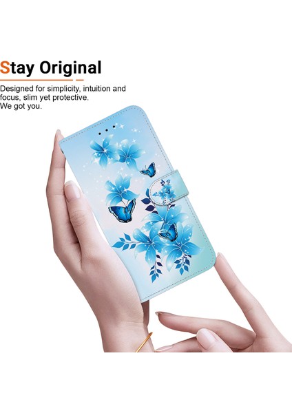 Samsung Galaxy S24 Fe Kılıf Desen Baskı Anti-Drop Deri Flip Cüzdan Telefon Kılıfı Kordon-Mavi Için (Yurt Dışından) indirimleri
