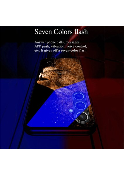 Samsung Galaxy A26 5g Kılıf Için Çağrı Flash Serisi Desen Baskı Temperli Cam + Tpu Combo Telefon Kılıfı-Aslan Profilli (Yurt Dışından) fırsatları