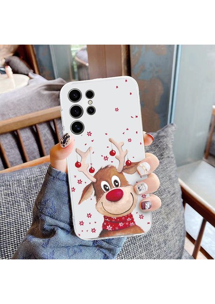 Samsung Galaxy S25 ULTRA/S24 Ultra Kılıf Noel Desenli Baskı Yumuşak Tpu Telefon Koruyucu - Geyik (Yurt Dışından) indirimleri
