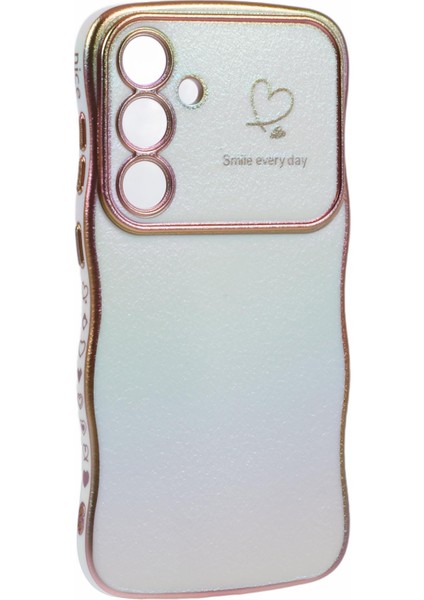 Samsung Galaxy S25 Kılıf Kıvırcık Şekil Aşk Kalp Tpu Telefon Kapağı Yanardöner Degrade-Renkli Beyaz Için (Yurt Dışından) modelleri