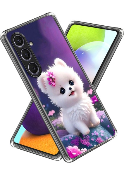 Samsung Galaxy S25+ Kılıf Desenli Baskılı Darbeye Dayanıklı Tpu Telefon Kılıfı-Beyaz Köpek (Yurt Dışından)