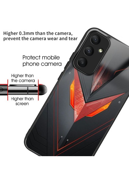 Samsung Galaxy A26 5g Kılıf Temperli Cam Tpu Damla Geçirmez Desen Baskı Telefon Kapağı-Kırmızı Üçgen Zırh (Yurt Dışından) fiyatları