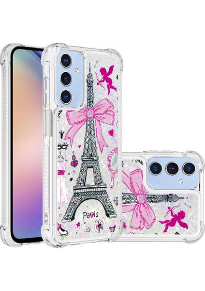 Samsung Galaxy A16 5g/galaxy A16 4g Kılıf Yb Quicksand Serisi-2 Sıvı Quicksand Desen Tpu Telefon Kapağı-Ayna/kule (Yurt Dışından)