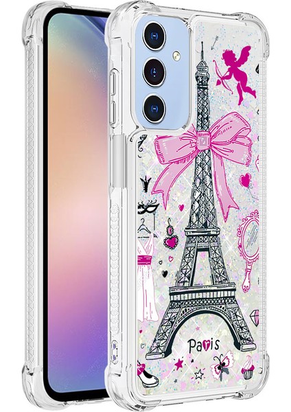 Samsung Galaxy A16 5g/galaxy A16 4g Kılıf Yb Quicksand Serisi-2 Sıvı Quicksand Desen Tpu Telefon Kapağı-Ayna/kule (Yurt Dışından) fiyatları