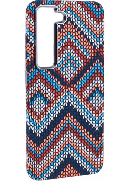 Samsung Galaxy S23+ Kılıf Magsafe ile Uyumlu Karbon Fiber Doku Su Transferli Pc Telefon Kapağı-Kahverengi+Mavi+Sarı Retro Desen (Yurt Dışından) modelleri