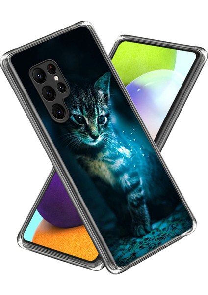 Samsung Galaxy S25 Ultra Kılıf Desen Baskı Tpu Telefon Arka Kapak-Kedi (Yurt Dışından)