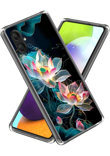 Samsung Galaxy A06 Kılıf Desenli Baskılı Darbeye Dayanıklı Tpu Telefon Kapağı-Kristal Lotus (Yurt Dışından)