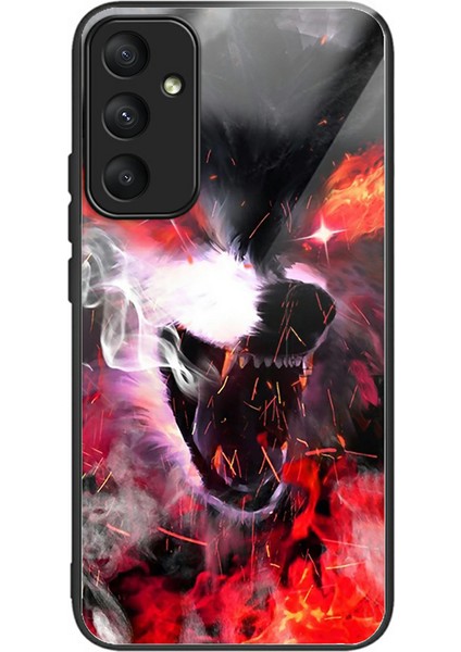 Samsung Galaxy A26 5g Kılıf Desen Baskı Temperli Cam Tpu Damla Korumalı Telefon Kapağı-Alev Kurt (Yurt Dışından)