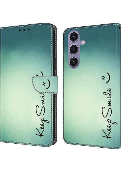 Samsung Galaxy S25+ Kılıf Stand-Keep Smile ile Pu Deri Cüzdan Telefon Kılıfı Için (Yurt Dışından)